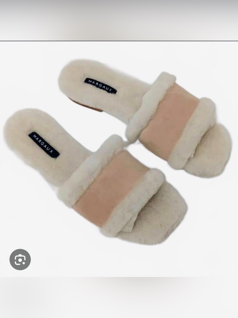 Margaux Natural Shearling Slide Sandals NWOT